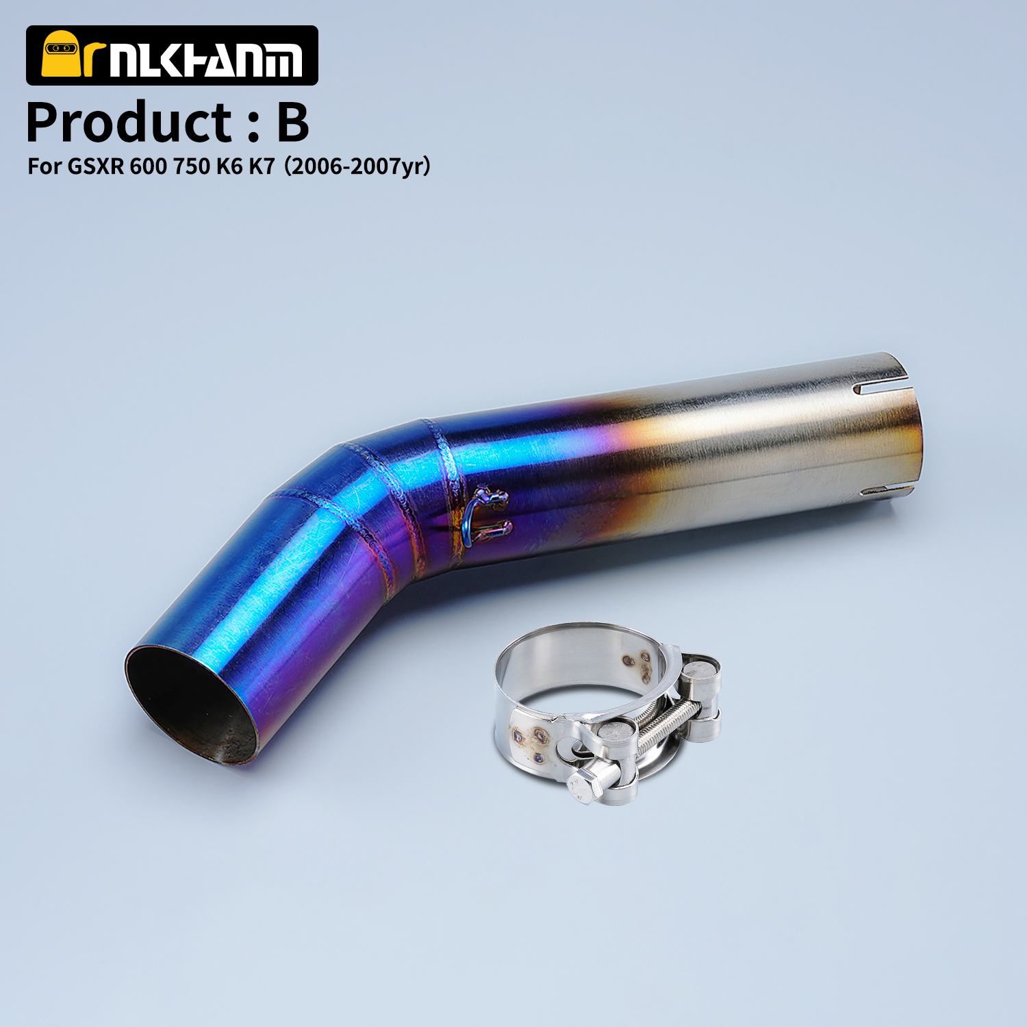 Motorcycle GSXR 600 750 K6 K7 Exhaust Middle Link Pipe Muffler Escape Section Adapter Tube for GSXR 600 750 K6 K7