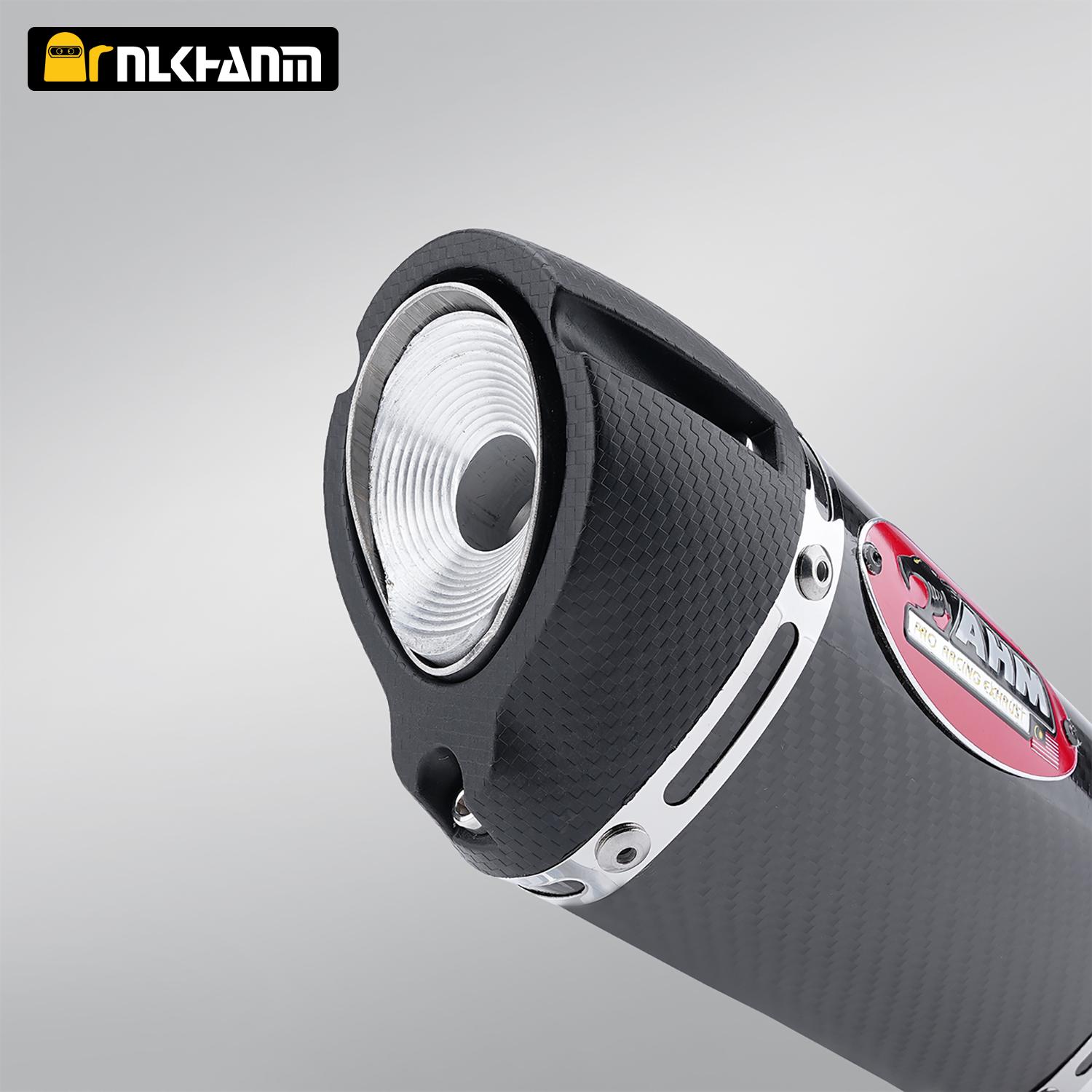 Universal Motorcycle Exhaust System Modified with AHM Carbon Fiber Escape Muffler for R15 MT15 MT07 XMAX TMAX NMAX XADV