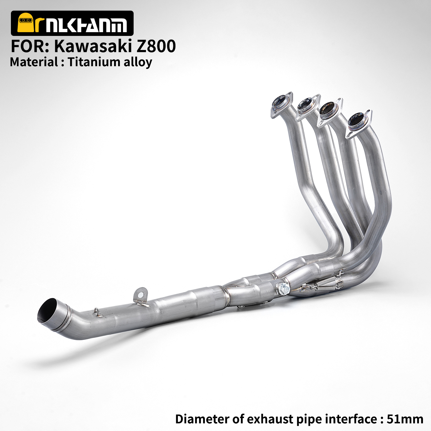 Motorcycle Exhaust Escape Moto Modified Titanium Alloy Full Systems for Kawasa Z800 Front Link Pipe Exhaust Elbow 51MM Tube