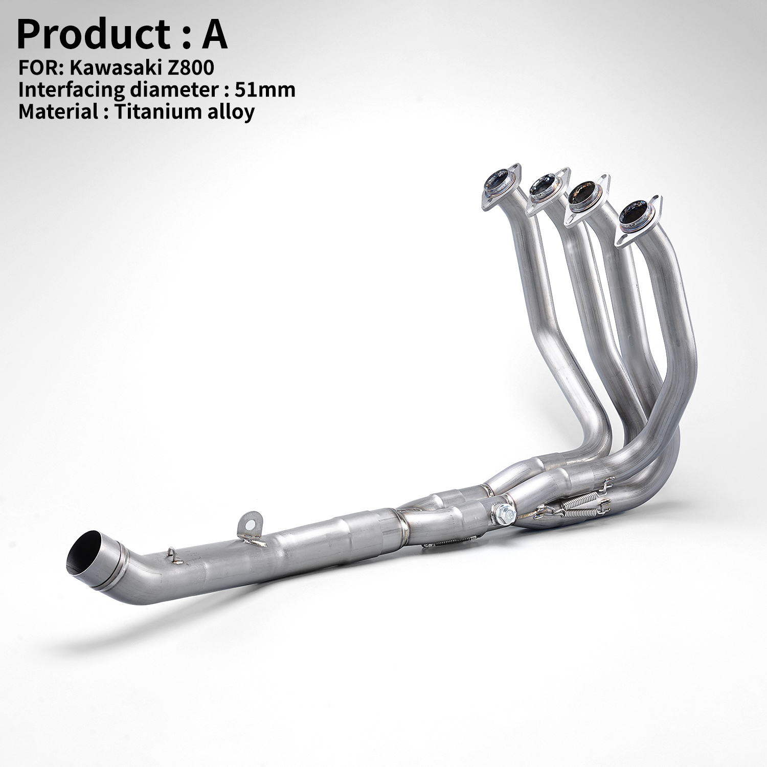 Motorcycle Exhaust Escape Moto Modified Titanium Alloy Full Systems for Kawasa Z800 Front Link Pipe Exhaust Elbow 51MM Tube