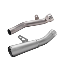 New Titanium Alloy Motorcycle Exhaust Integrated Mid Tail Carbon Tip AR Muffler Modified Middle Link Pipe ZX10R New Steel
