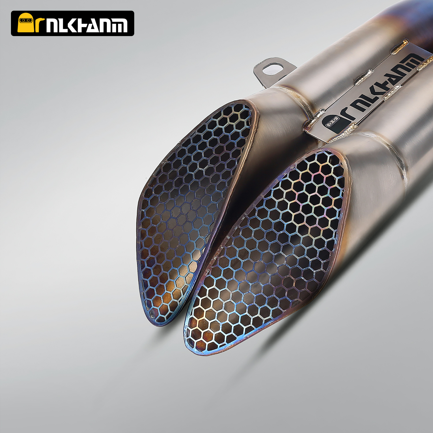 NlkHanm Titanium Honeycomb Forged Motorcycle Exhaust Kit slip on Line for Kawasaki ZX-4R ZX4R Zx4rr ZX25R Zx25rr