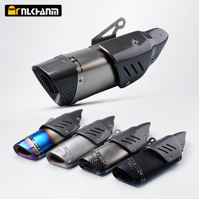 Universal 51mm Carbon Exhaust Muffler Motorcycles DB Killer Double Hole AK R1 R3 ZX6R F800 F750 Z900 MT09 R7 MT03 ZX4R R6