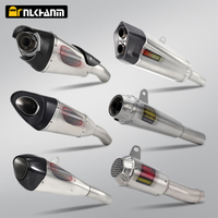 ZX-6R Modified Stainless Steel Muffler with Rear Connecting Pipe Custom Size 51mm Adapter for New Used Motorcycle Exhaust System