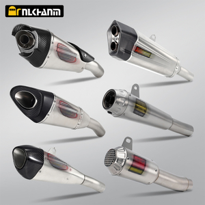 ZX-6R Modified Stainless Steel Muffler with Rear Connecting Pipe Custom Size 51mm Adapter for New Used Motorcycle Exhaust System
