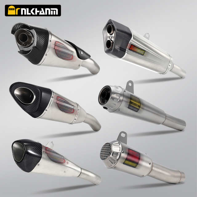 ZX-6R Modified Stainless Steel Muffler with Rear Connecting Pipe Custom Size 51mm Adapter for New Used Motorcycle Exhaust System