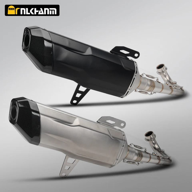 ZONTES 368G/E Motorcycle Exhaust System Modification Full Section with Carbon AK Muffler for 368G 368E