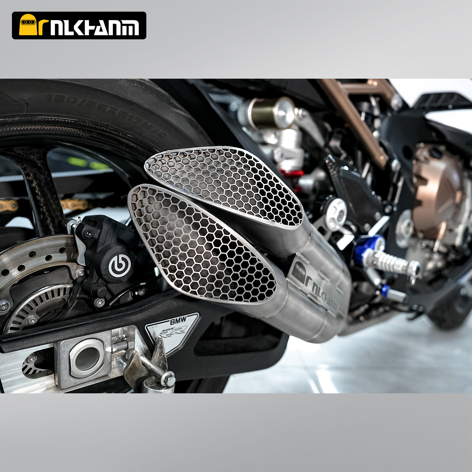S1000RR NlkHanm Exhaust System Modification Full Section Titanium Alloy with Gemini Escape Muffler for S1000RR 2019-2024