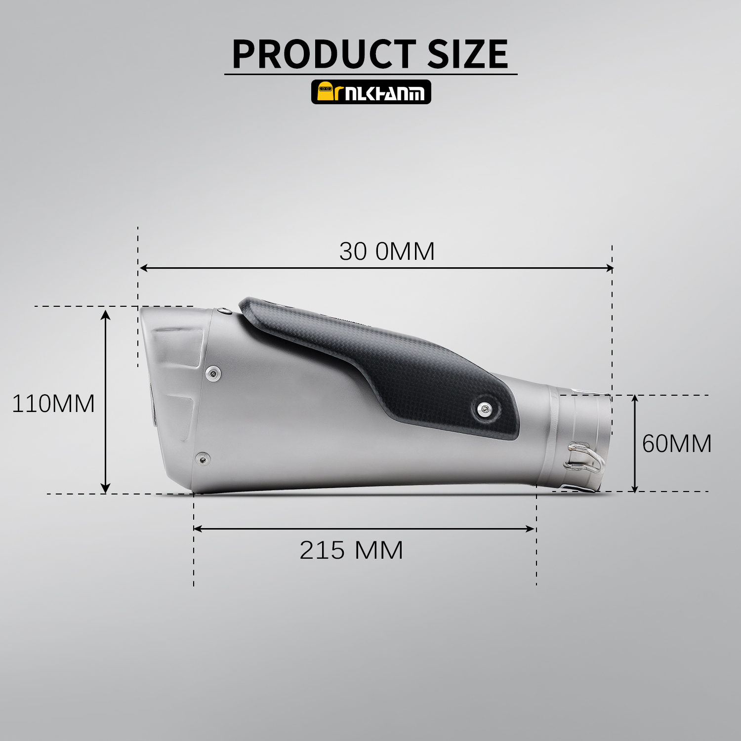 Performance V4 AK 60mm Titanium Alloy with Carbon Fiber Insulation Board Motorcycle Exhaust System Muffler for Performance V4