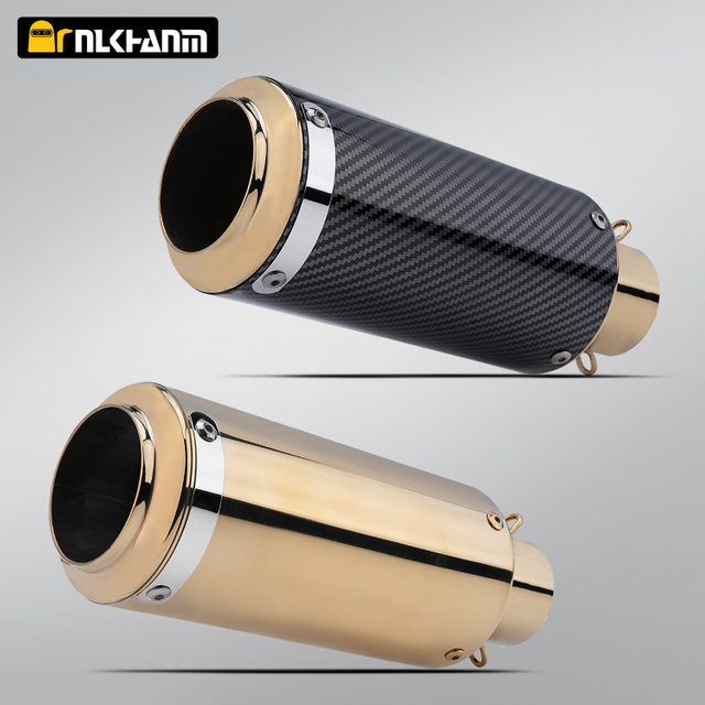 Universal 51mm Gold Exhaust Tail Pipe Muffler for Motorcycle Racing Pass-through Escape Accessories for Z400 DUKE390 R3 CB400F