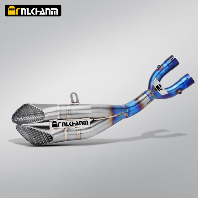 YZF-R1 R1M Motorcycle Exhaust System Modification NlkHanm Gemini Titanium Alloy Dual Outlet Escape for YAMA YZF-R1 YZF-R1M