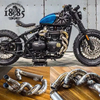 New Condition Titanium Alloy Full Section Exhaust Muffler Pipe for Bobber Motorcycle Stainless Steel Box Packing