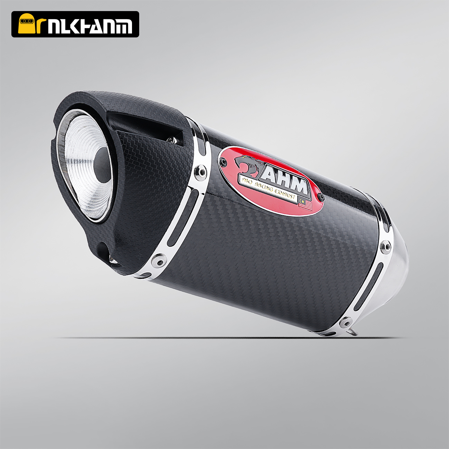 Universal Motorcycle Exhaust System Modified with AHM Carbon Fiber Escape Muffler for R15 MT15 MT07 XMAX TMAX NMAX XADV
