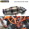 For KTM Duke 250 Duke 390 RC390 Titanium Motorcycle Exhaust Middle Pipe Escape Moto Catalyst Tube New Condition Decat Pipe