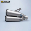51mm Titanium Alloy Double Escape Outlet Muffler Stainless Steel Motorcycle Exhaust System Modification for ZX25R Z900 S1000R
