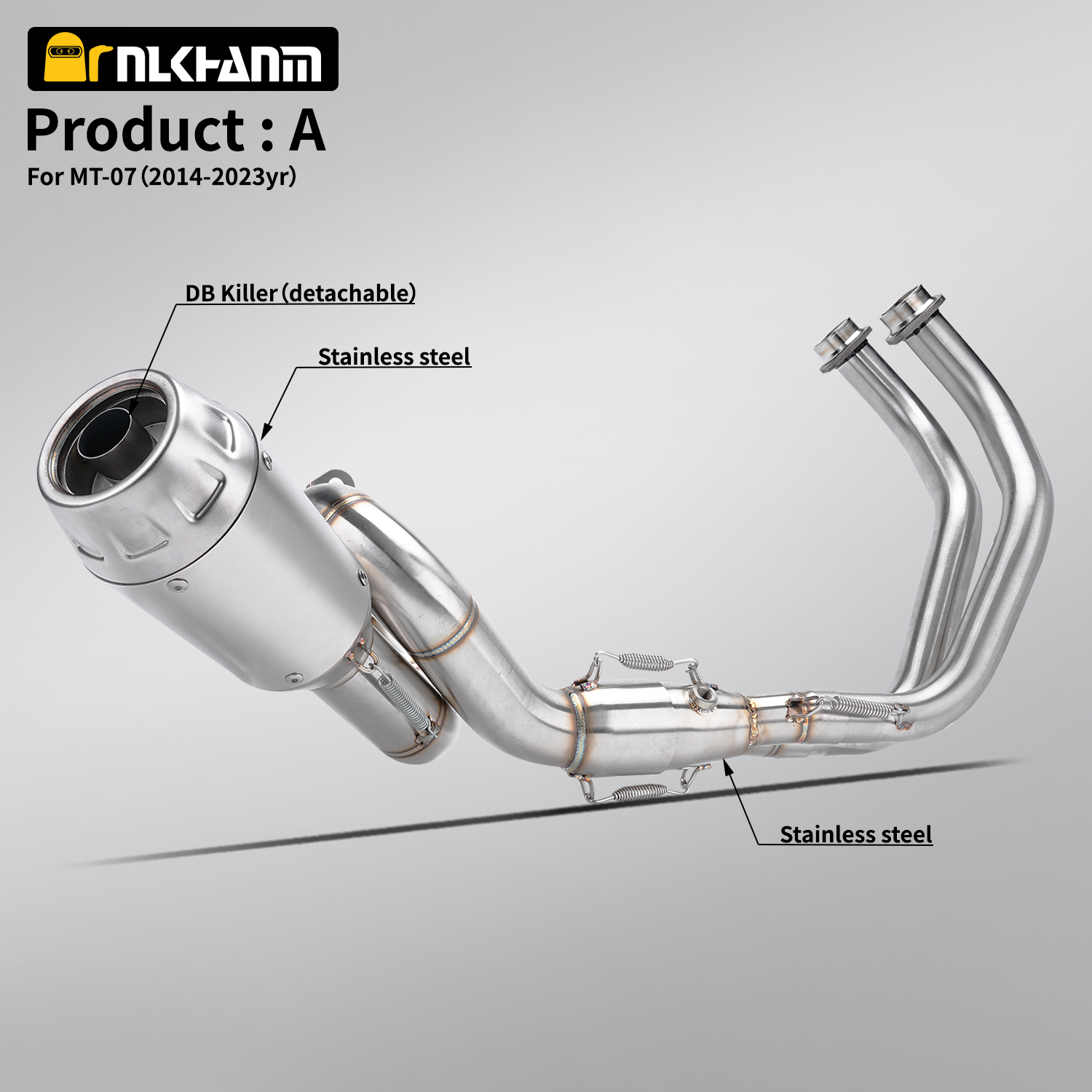 MT07 Motorcycle Exhaust System Modification Full Section with ARROW Escape for YAMA MT07 FZ07 XSR700