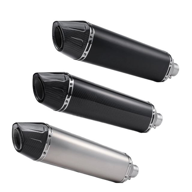 Universal 51mm SC Stainless Steel Carbon Fiber Motorcycle Exhaust System New 570mm Muffler for R6 MT09 Ninja GSX CB CBR300