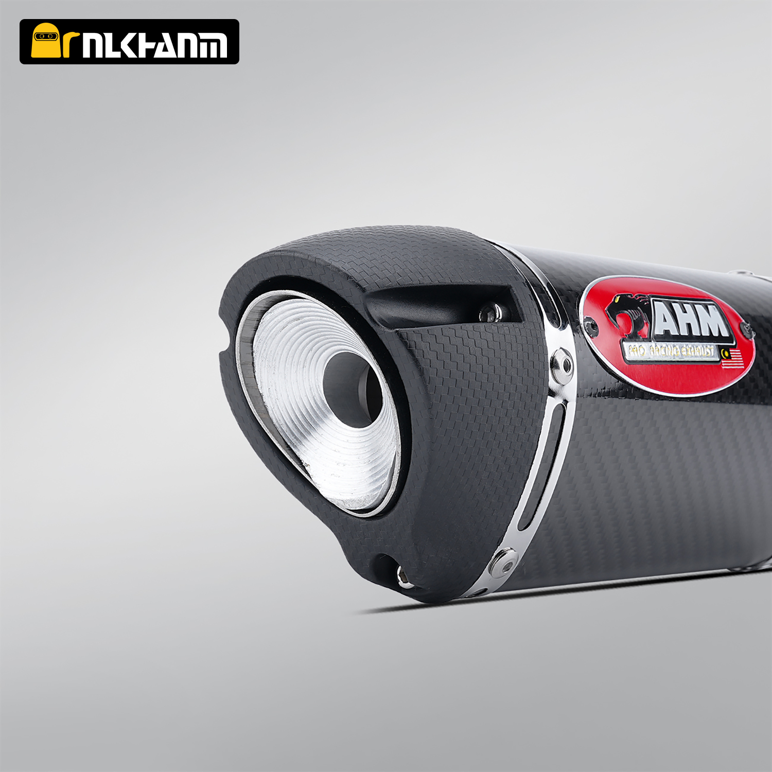 Universal Motorcycle Exhaust System Modified with AHM Carbon Fiber Escape Muffler for R15 MT15 MT07 XMAX TMAX NMAX XADV