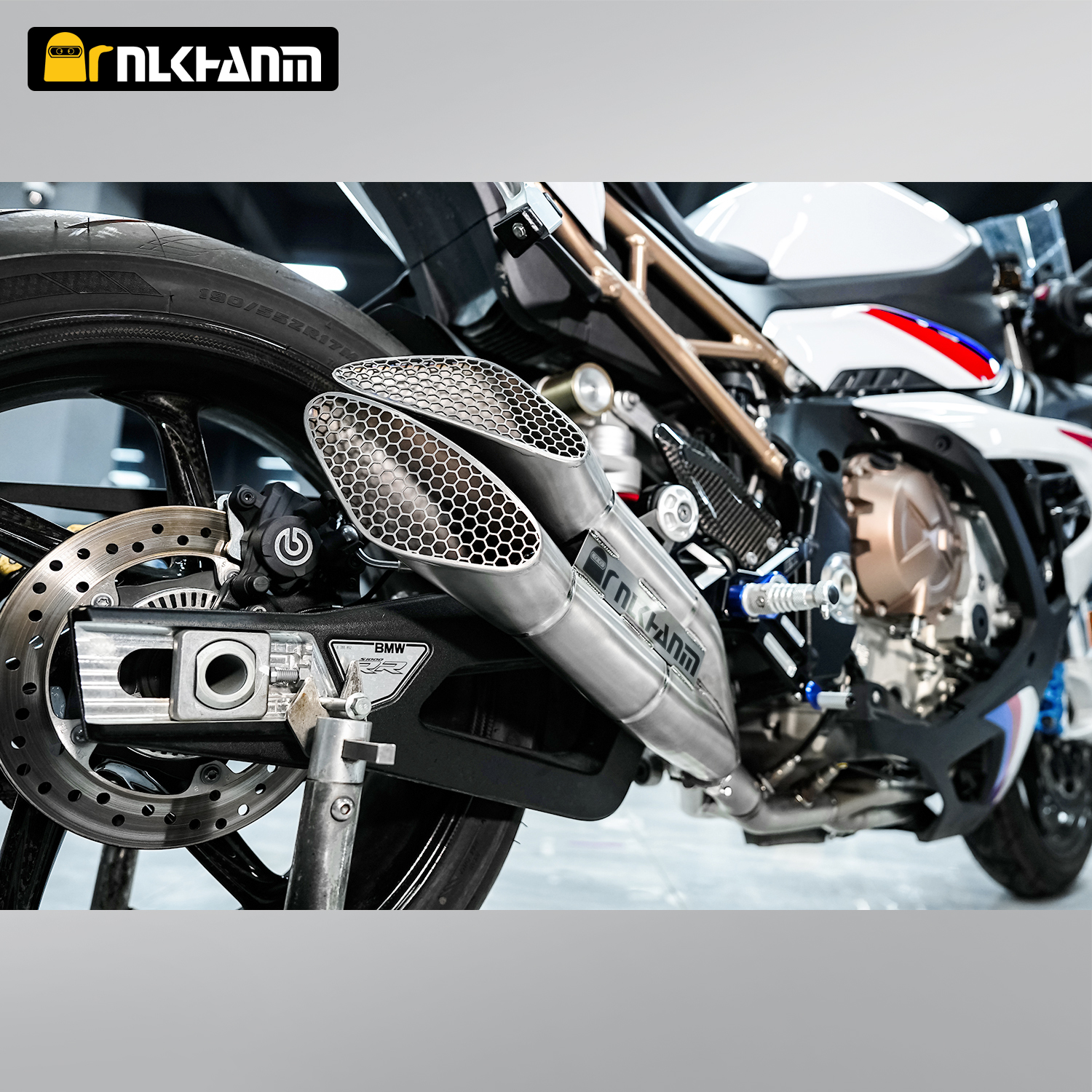 S1000RR NlkHanm Exhaust System Modification Full Section Titanium Alloy with Gemini Escape Muffler for S1000RR 2019-2024