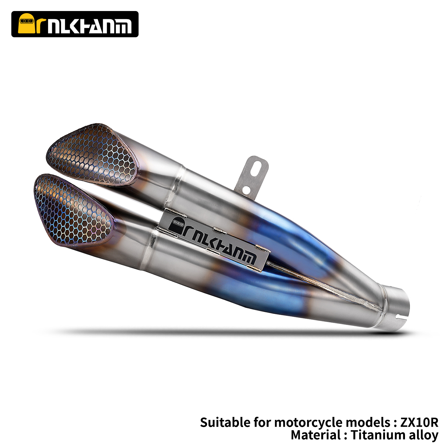 NlkHanm Titanium Honeycomb Forged Motorcycle Exhaust Kit slip on Line for Kawasaki ZX10R Zx-10r Zx10rr ZX-10R2021-2024