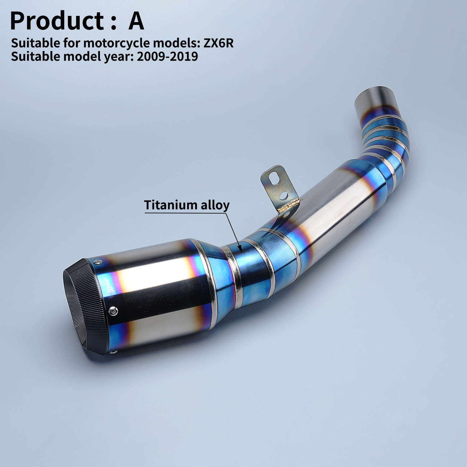 High Quality Custom Racing Performance Motorcycle Exhaust Muffler Original Location ZX6R 636 2009-2019 Made Carbon Stainless