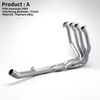 Kawasaki Z800 Front Link Pipe Exhaust Elbow 51MM Titanium Alloy Tube New Moto Modified Full Systems Motorcycle Carbon Mufflers
