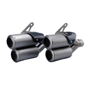 51MM Titanium Alloy Double Escape Muffler Custom Size Universal Motorcycle Exhaust System SC Modification Ninja400 Z800 Z900 New
