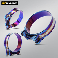 Baked Blue Color Hexagonal Screw Clamp for Escaping New Motorcycle Exhaust System with Muffler Mouth Exhaust Pipe Connection