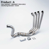 Stainless Steel Motorcycle Exhaust System Front Link Pipe Slip-On 51mm Muffler Compatible Hon CB650F CB650R CBR650 CBR650F