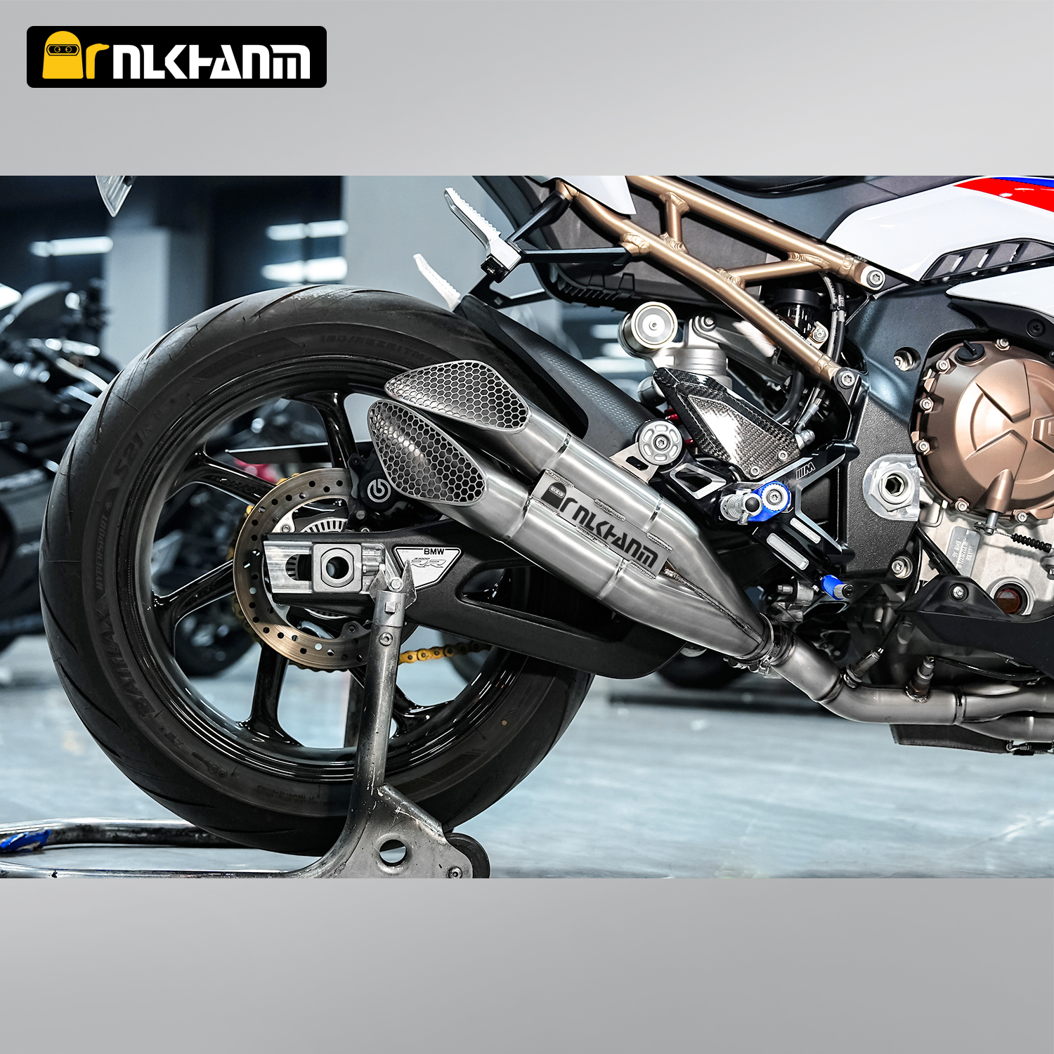 S1000RR NlkHanm Exhaust System Modification Full Section Titanium Alloy with Gemini Escape Muffler for S1000RR 2019-2024
