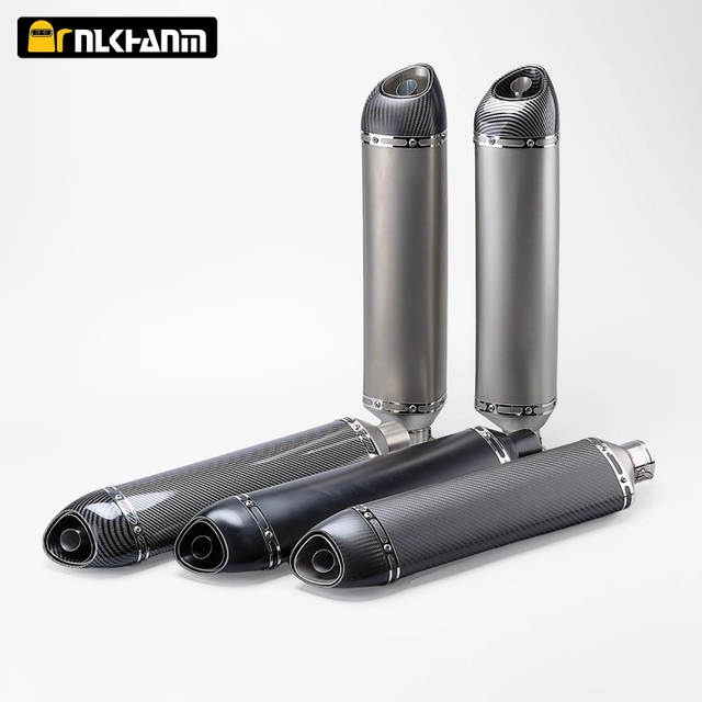 Universal 51mm Carbon Fiber Exhaust Muffler Moto Z750 R25 CB650F S1000R Cb750 NINJA650 RS660 675SR 500SR Stainless Steel Steel