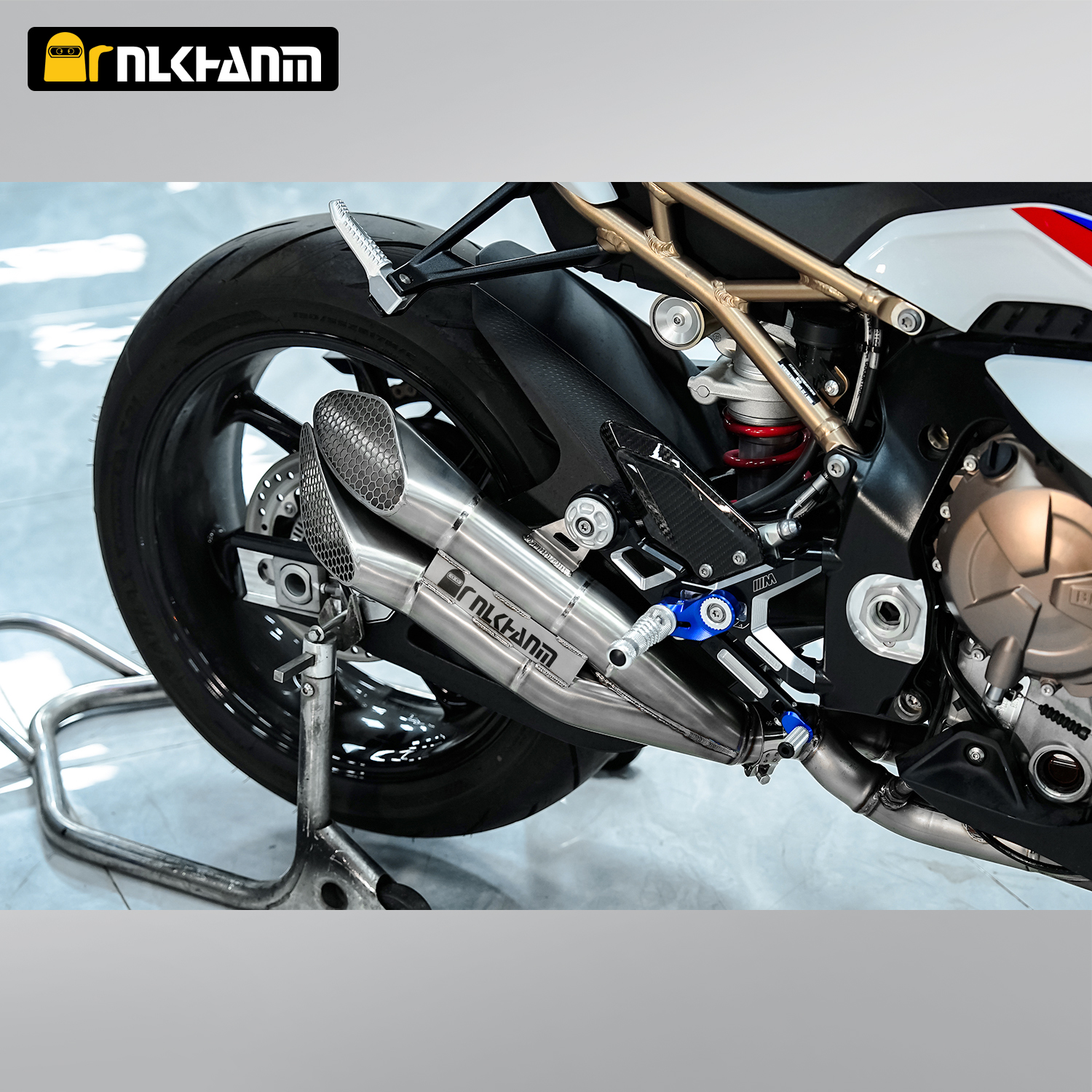 S1000RR NlkHanm Exhaust System Modification Full Section Titanium Alloy with Gemini Escape Muffler for S1000RR 2019-2024