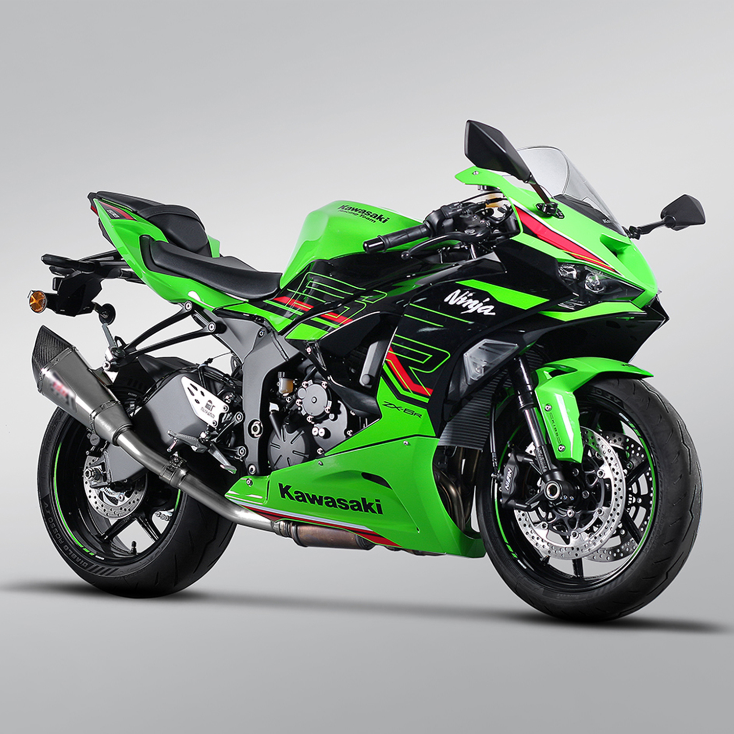 Motorcycle exhaust system modification mid link Yoshimura R11 for Kawasak ZX-6R