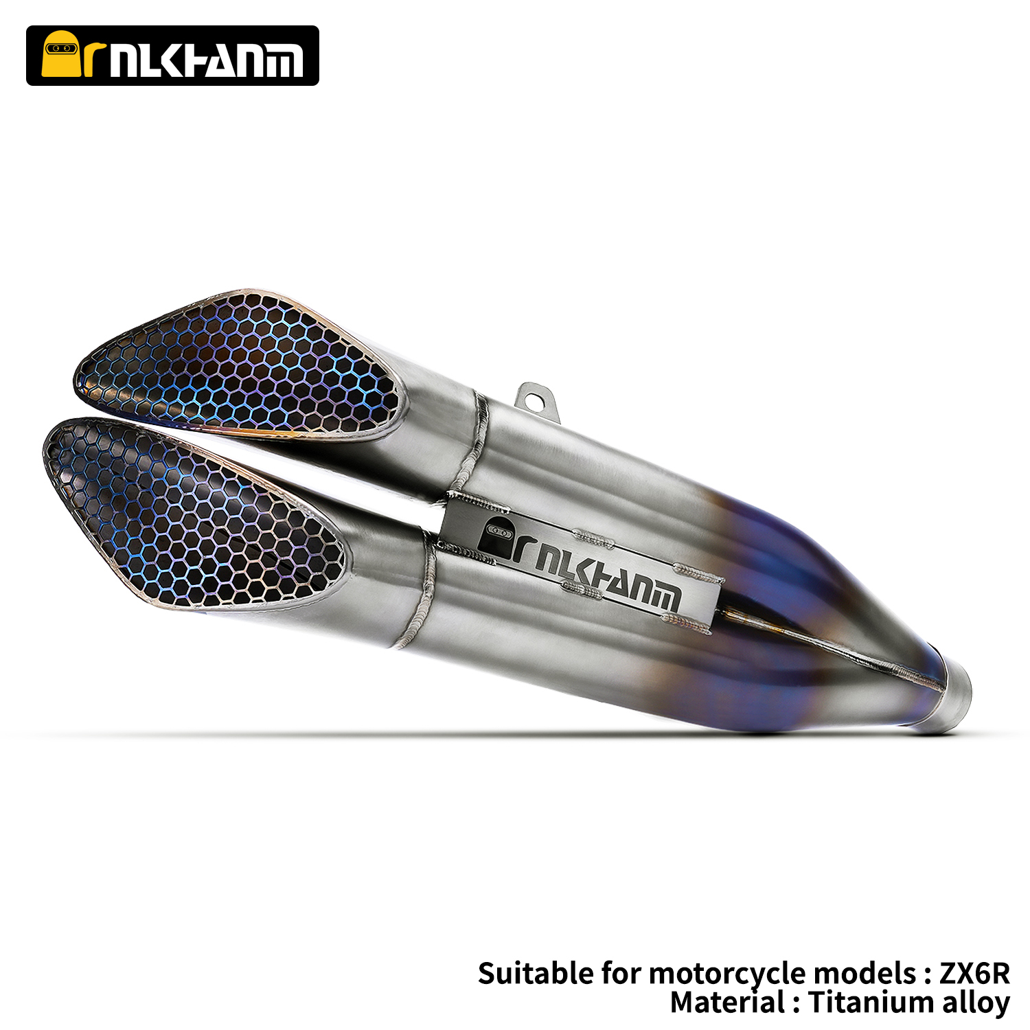 NlkHanm Titanium Honeycomb Forged Motorcycle Exhaust Kit slip on Line for Kawasaki Zx6r 636 ZX6R ZX-6R 2021-2024