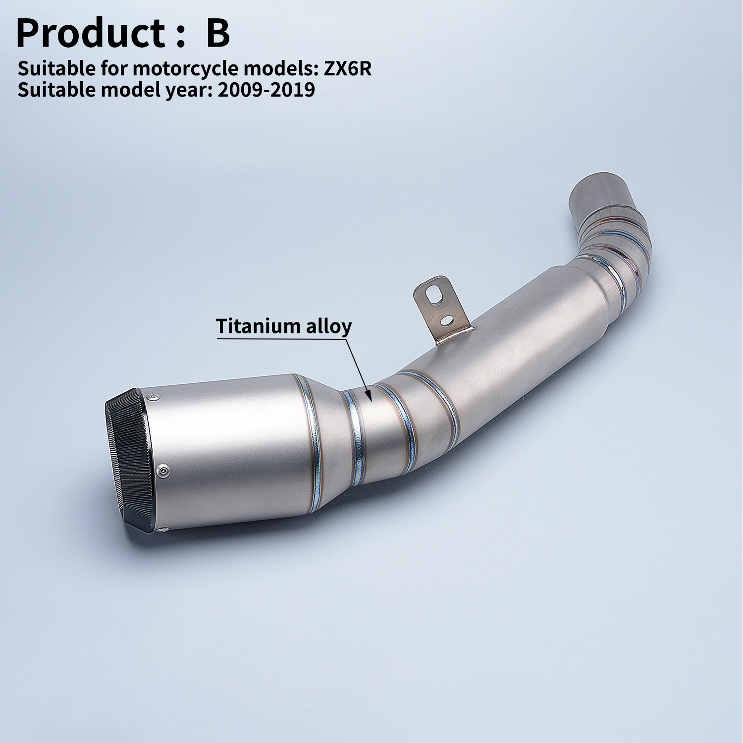 High Quality Custom Racing Performance Motorcycle Exhaust Muffler Original Location ZX6R 636 2009-2019 Made Carbon Stainless
