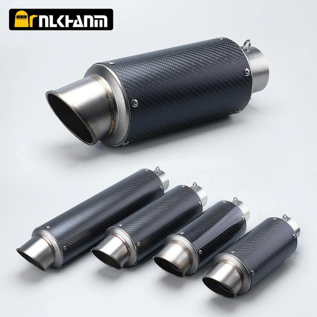YOSHIMURA 60mm Carbon Fiber Escape Muffler Motorcycle Exhaust System New Steel Models 390duke 752s Fz150 R3 Mt07 Mt09 Pcx125