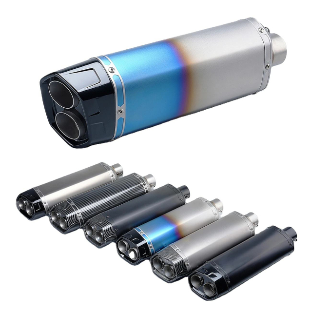 Universal 51mm Carbon Motorcycle Exhaust Muffler with DB Killer Double Hole for ADV F800 F750 Z900 MT09 R7 MT03 ZX4R R6