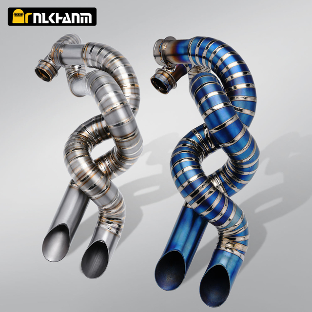 New Condition Titanium Alloy Full Section Exhaust Muffler Pipe for Bobber Motorcycle Stainless Steel Box Packing