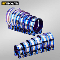 Essential Motorcycle Accessory Baked Blue Hexagonal Screw Clamp for Secure Muffler Mouth and Exhaust Pipe Connection
