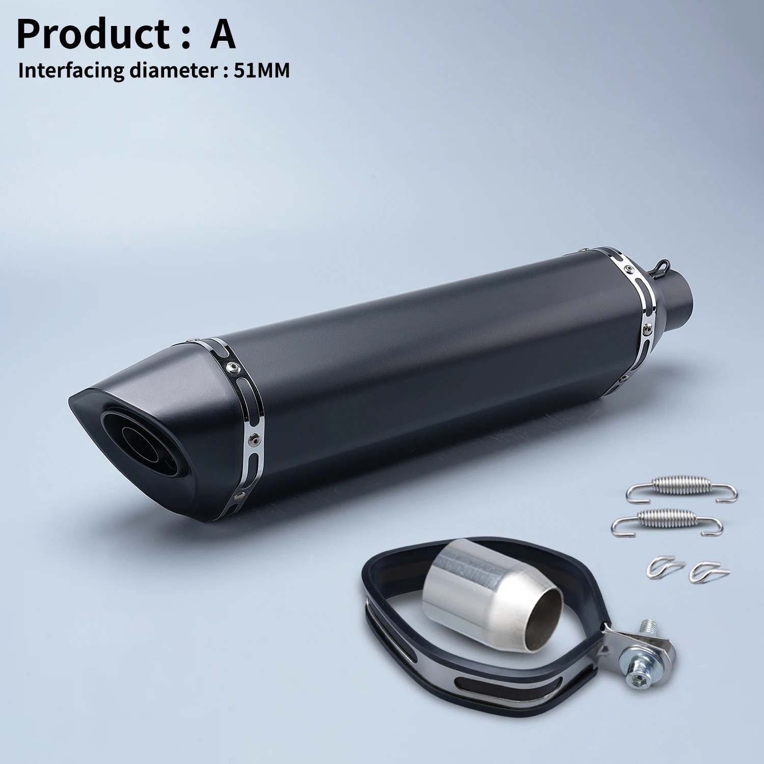 universal motorcycle exhaust pipe muffler silencer chrome