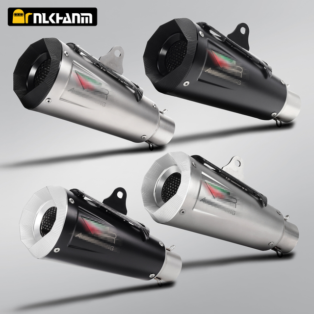 AustinRacing RS2 Race Motorcycle Exhaust Pipe Stainless Steel Mufflers 51mm Adapter R3 Cbr500r R15 Gsxr150 AR Exhaust System