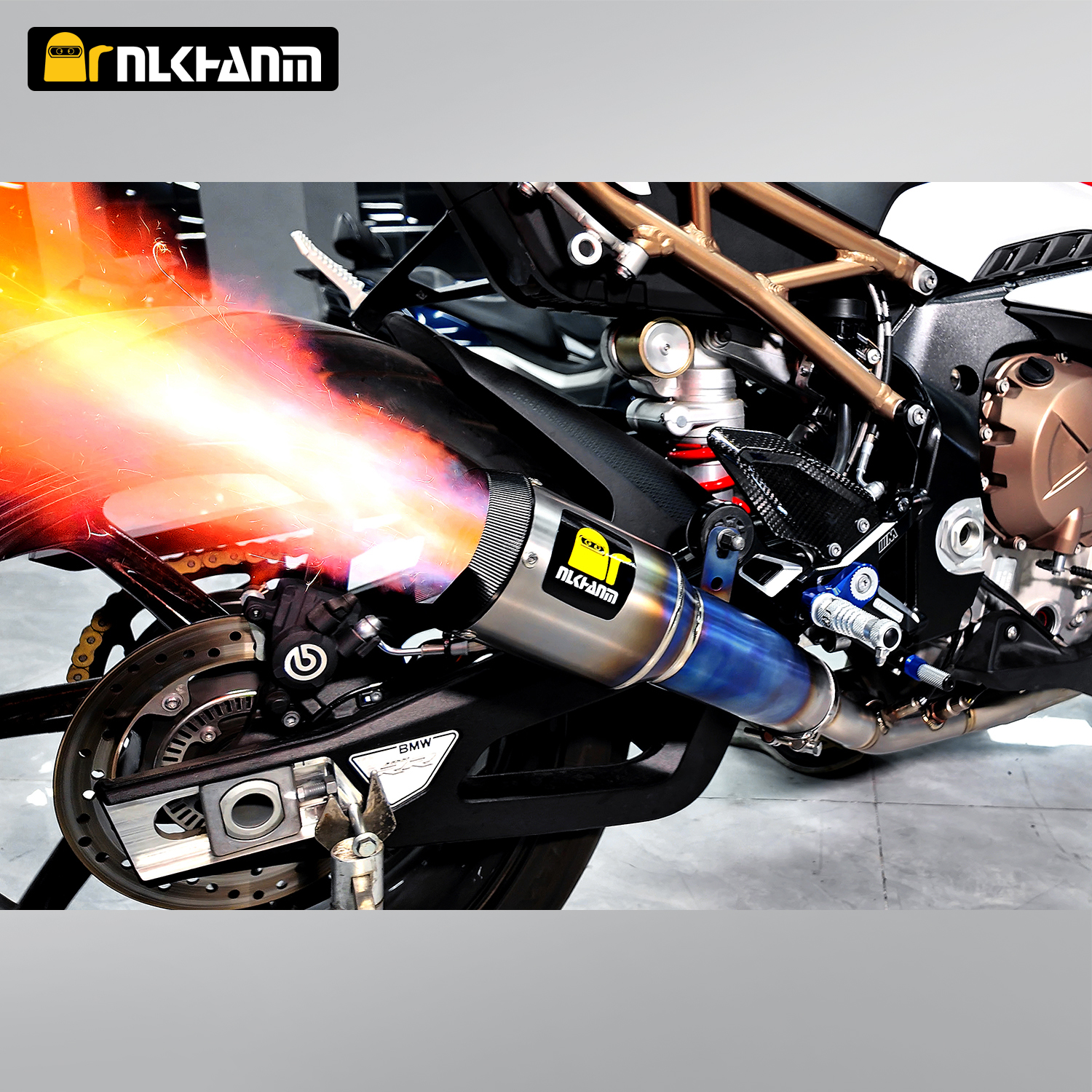 S1000RR NlkHanm Motorcycle Racing Exhaust System Full Section Titanium Alloy Modification for S1000RR 2019-2024