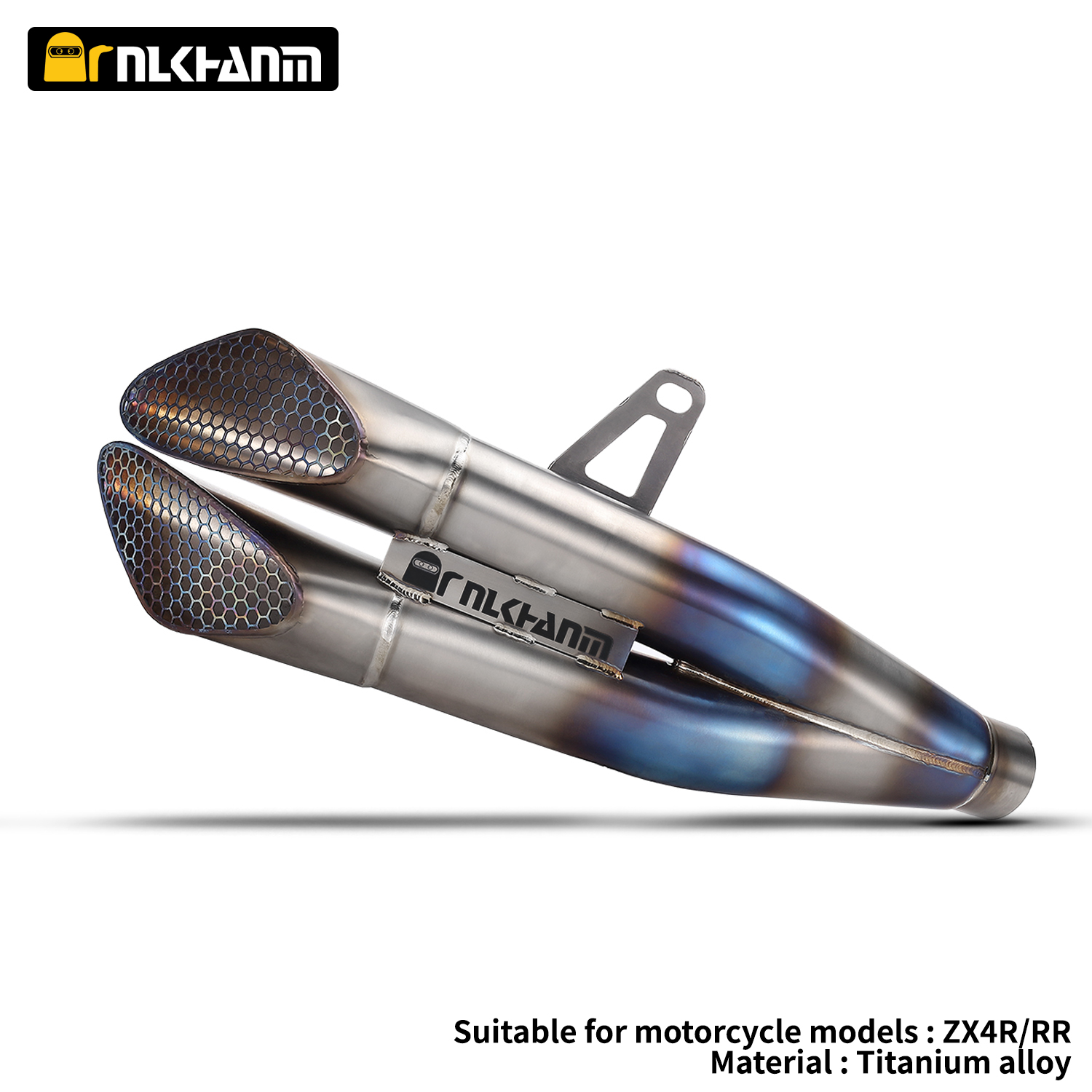 NlkHanm Titanium Honeycomb Forged Motorcycle Exhaust Kit slip on Line for Kawasaki ZX-4R ZX4R Zx4rr ZX25R Zx25rr