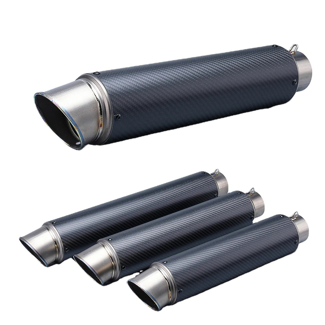 Universal 60mm Motorcycle Exhaust Muffler Pipe for SC Project New Racing for MT07 MT09 Z900 Z400 Ninja4 Made of Carbon Steel
