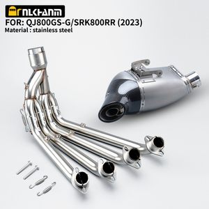 2023 QJ800GS-G SRK800RR Motorcycle Exhaust System Full Section Bottom AK with Steel and Carbon Fiber New Condition
