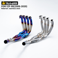New 51MM Stainless Steel Motorcycle Exhaust System Escape Slip-On Front Tube Link Pipe Connect for YAMA YZF-R6 2006-2020