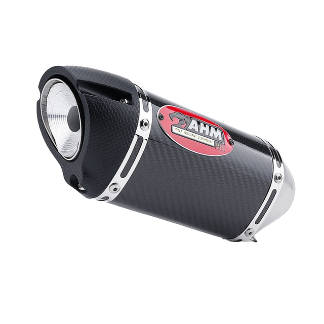 Universal Motorcycle Exhaust System Modified with AHM Carbon Fiber Escape Muffler for R15 MT15 MT07 XMAX TMAX NMAX XADV