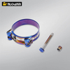 Baked Blue Color Hexagonal Screw Clamp for Escaping New Motorcycle Exhaust System with Muffler Mouth Exhaust Pipe Connection