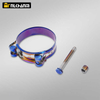 Essential Motorcycle Accessory Baked Blue Hexagonal Screw Clamp for Secure Muffler Mouth and Exhaust Pipe Connection