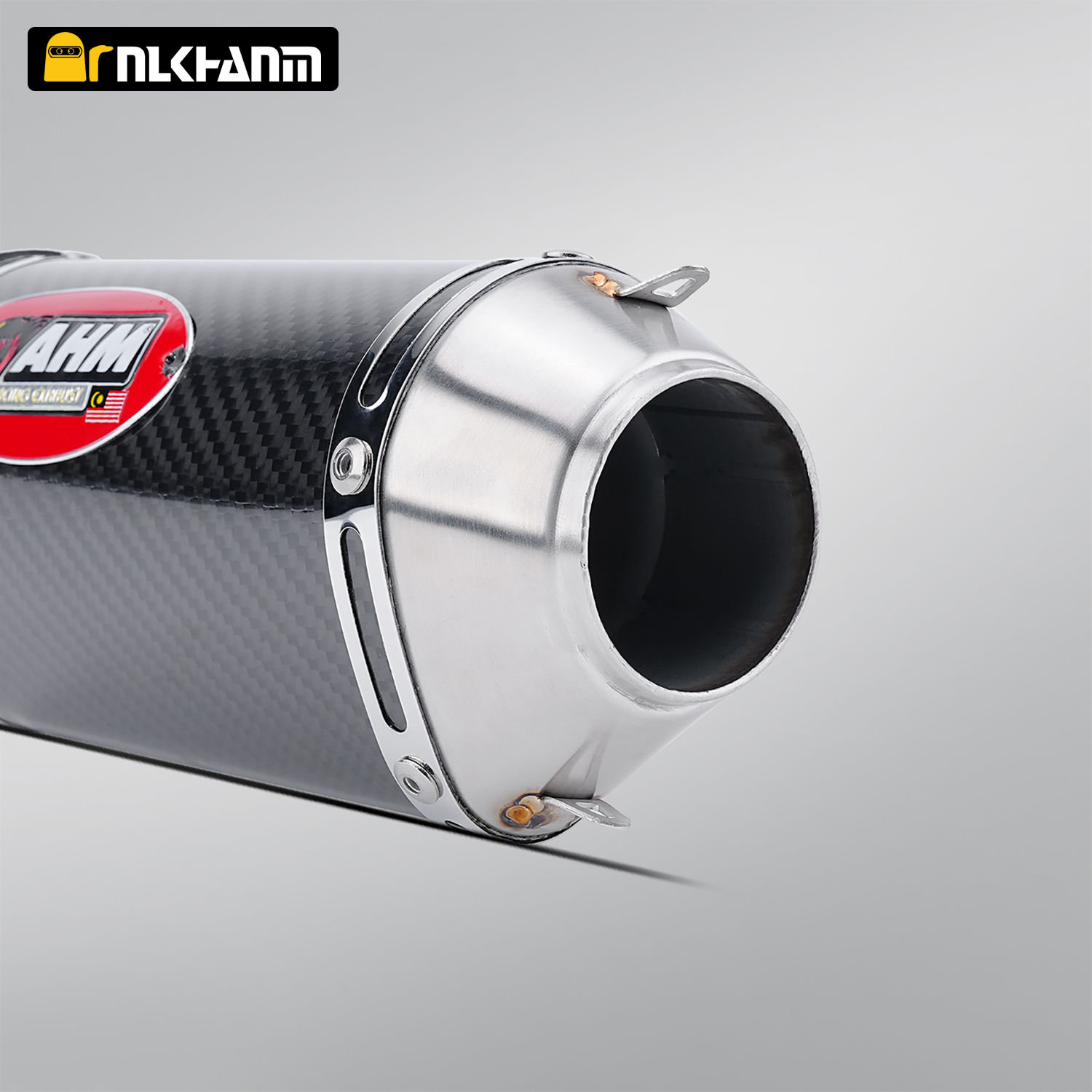 Universal Motorcycle Exhaust System Modified with AHM Carbon Fiber Escape Muffler for R15 MT15 MT07 XMAX TMAX NMAX XADV